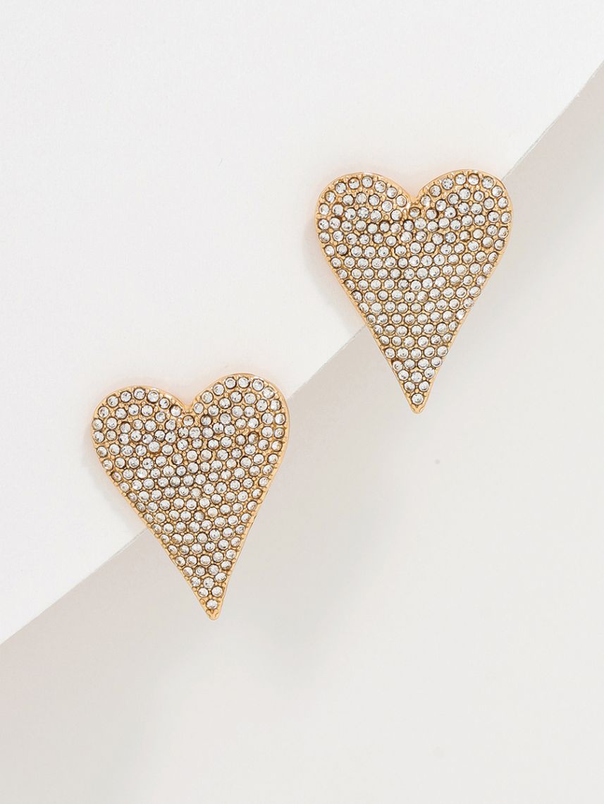 עגילי לב מעוטרים