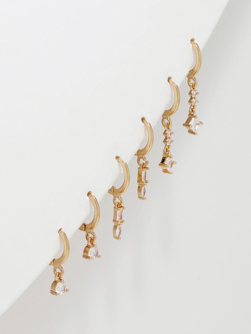 סט 3 זוגות עגילי חישוק