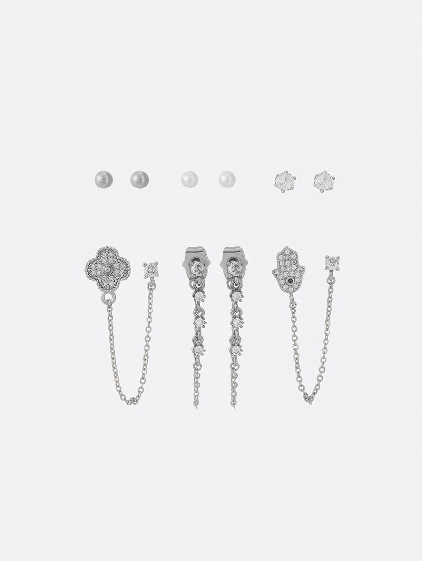 סט 6 זוגות עגילים