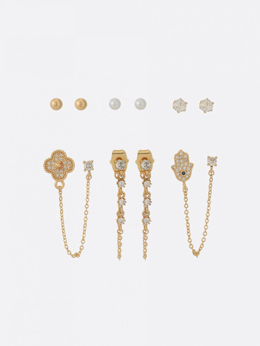 סט 6 זוגות עגילים