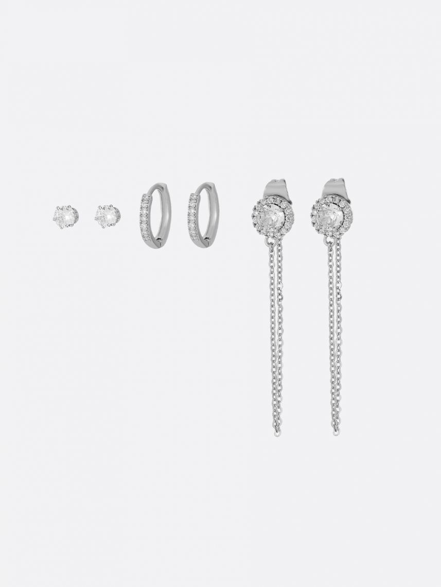 סט 3 זוגות עגילים