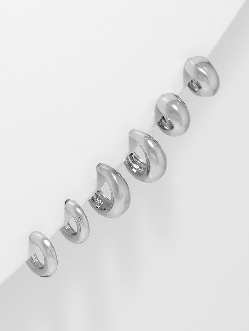 סט 3 זוגות עגילי חישוק