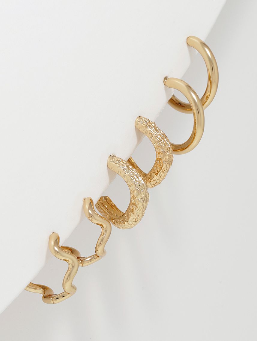 סט 3 זוגות עגילי חישוק