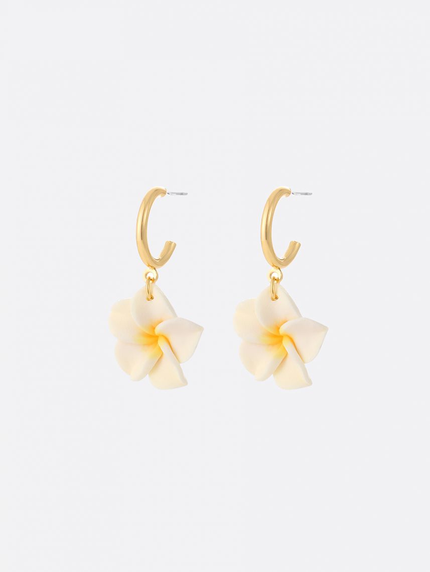 עגילים עם תליון פרח