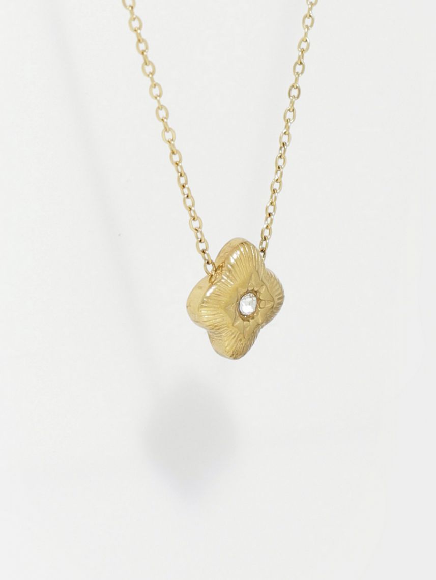 שרשרת תליון פרח מפלדת אל-חלד