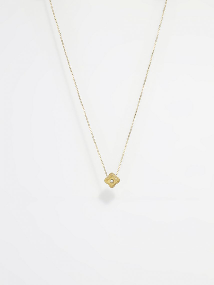 שרשרת תליון פרח מפלדת אל-חלד