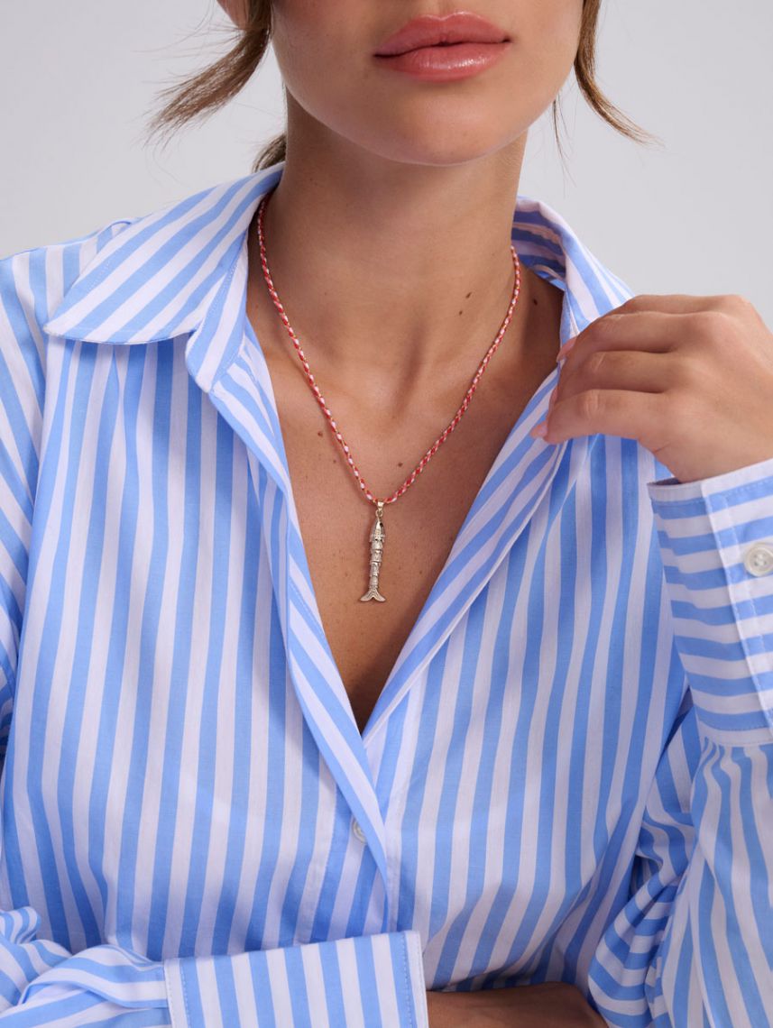 שרשרת חוט עם תליון דג