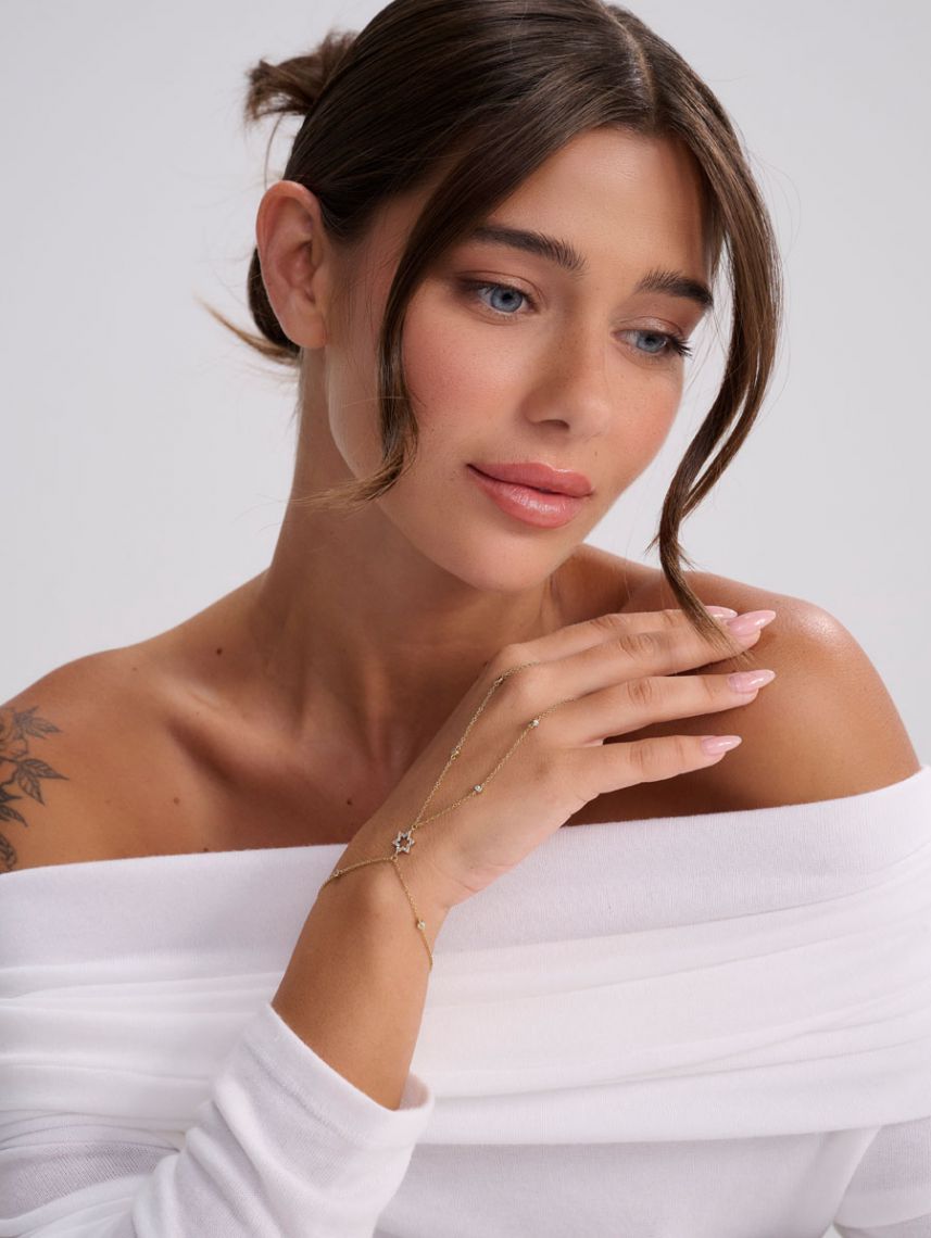 צמיד טבעת בציפוי זהב 14K