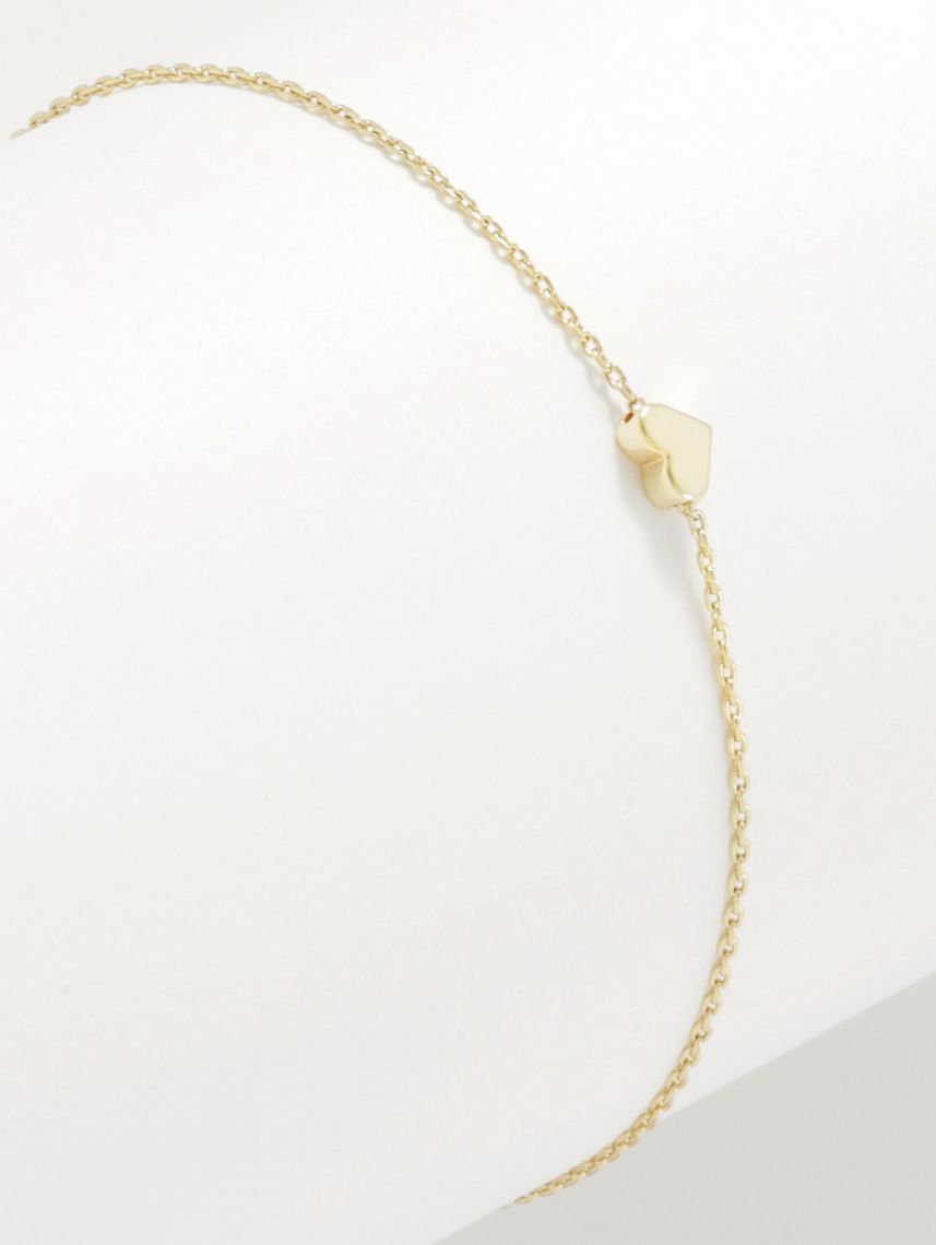 צמיד לב בציפוי זהב 14K