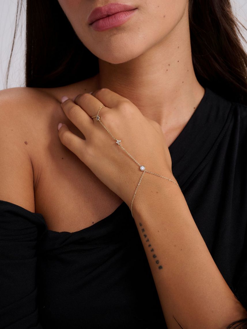 צמיד טבעת בציפוי זהב 14K