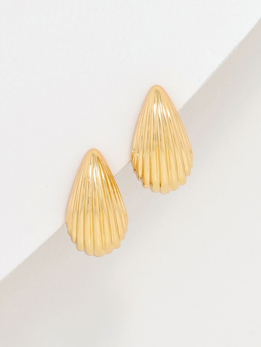 עגילי חישוק מעוצבים בציפוי זהב 14K