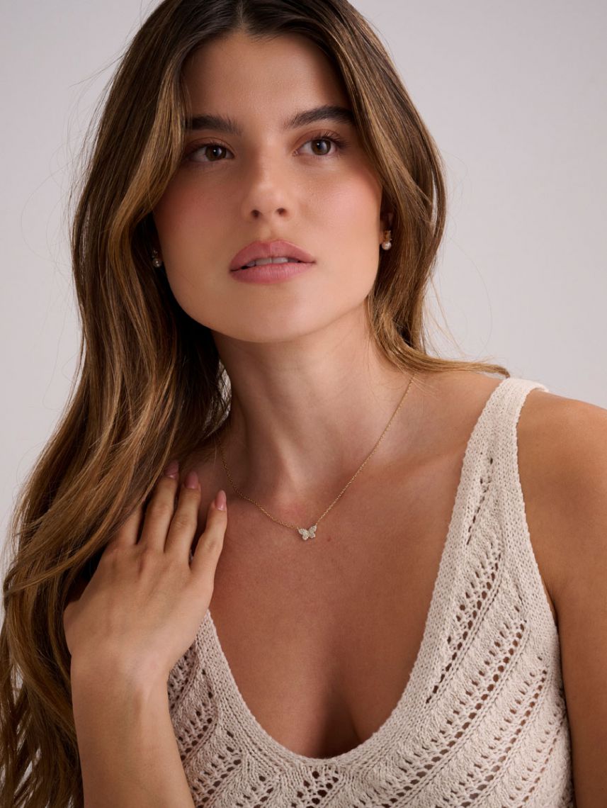 שרשרת עיגולים משתלבים בציפוי זהב 14K