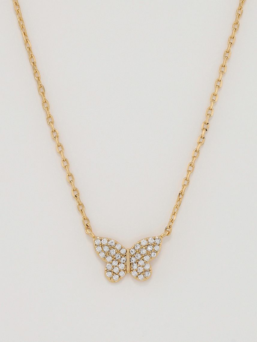 שרשרת פרפר בציפוי זהב 14K