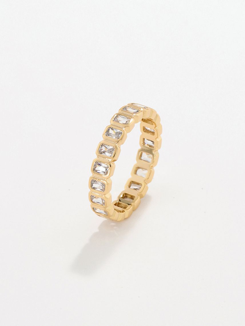 טבעת מעוטרת בציפוי זהב 14K