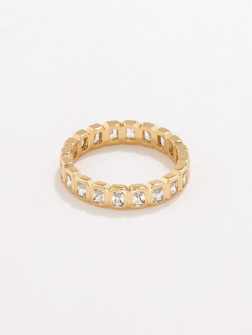 טבעת מעוטרת בציפוי זהב 14K