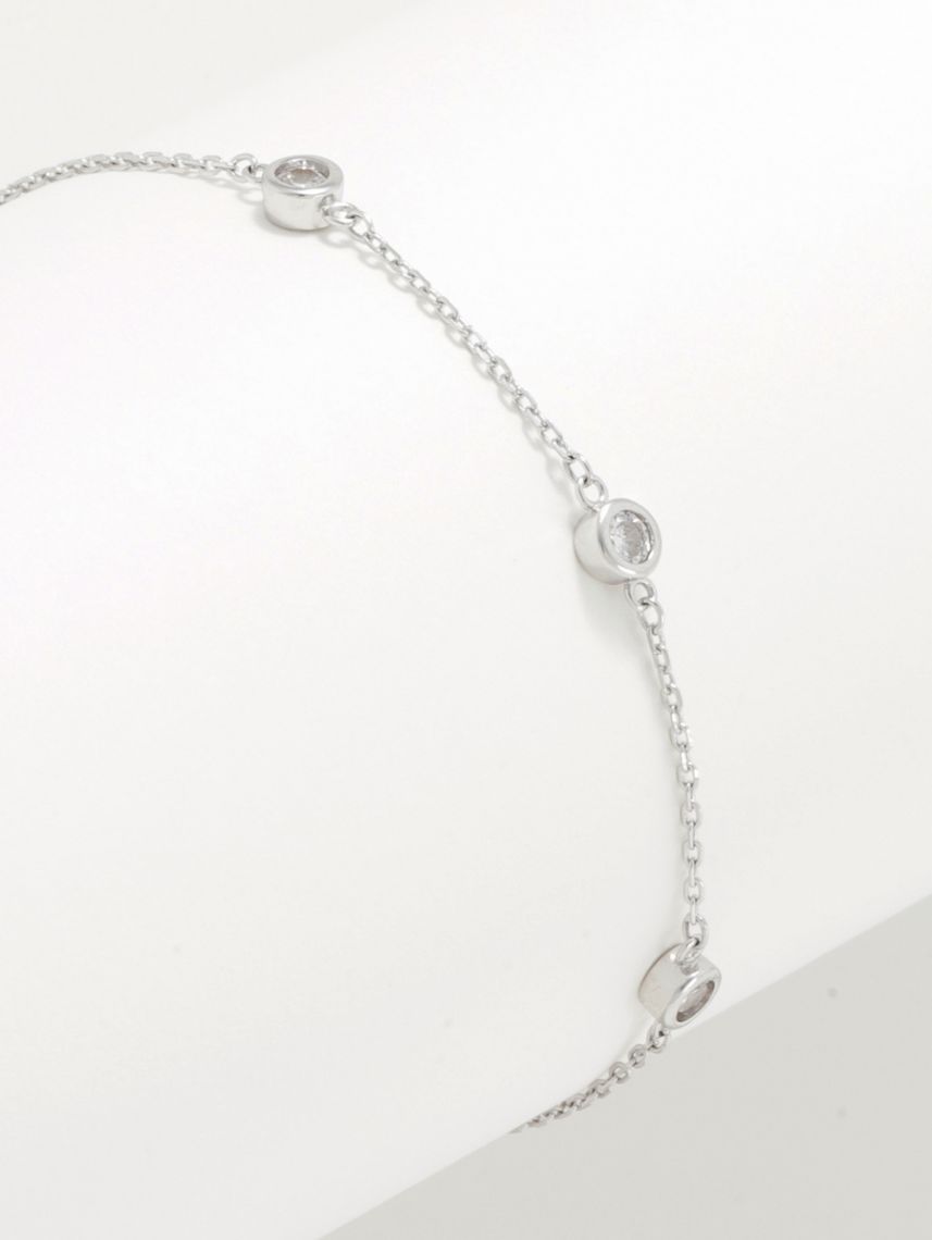 צמיד כסף 925 משובץ