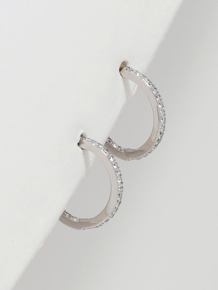 עגילי חישוק משובצים מכסף 925