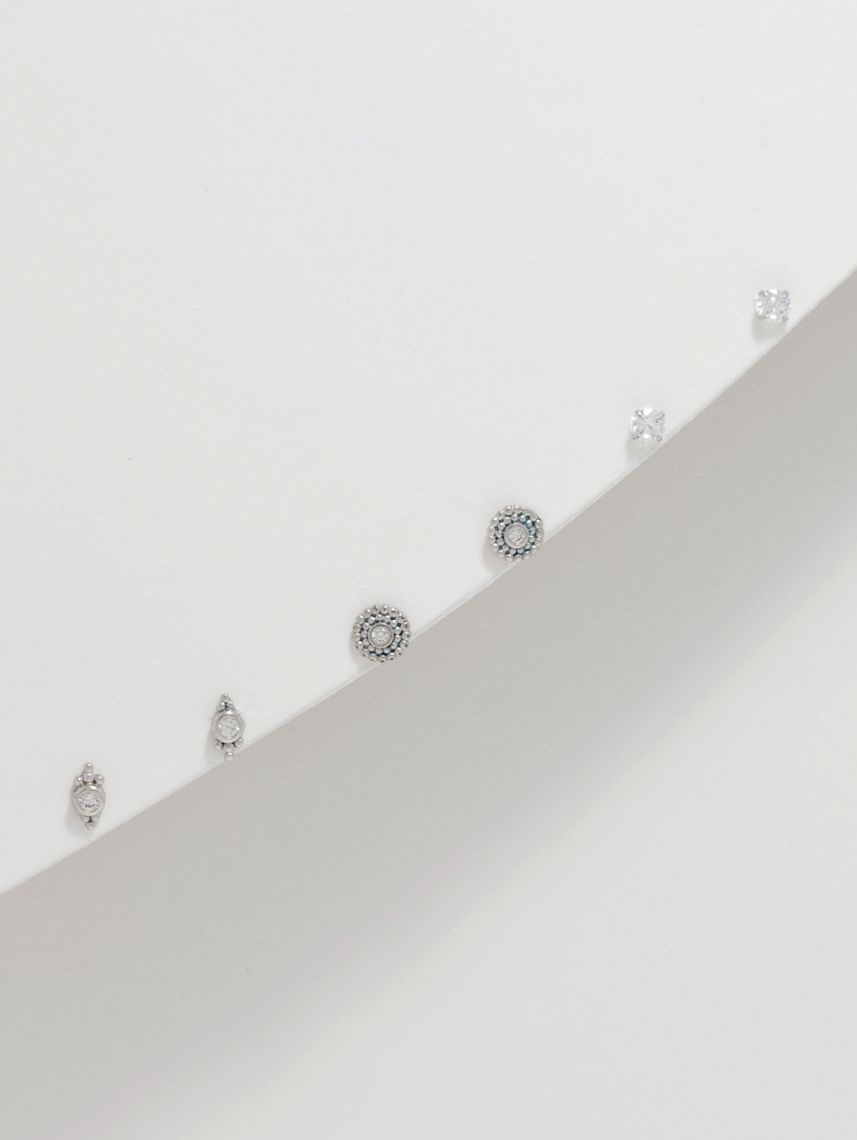 סט 3 עגילים צמודים מכסף 925