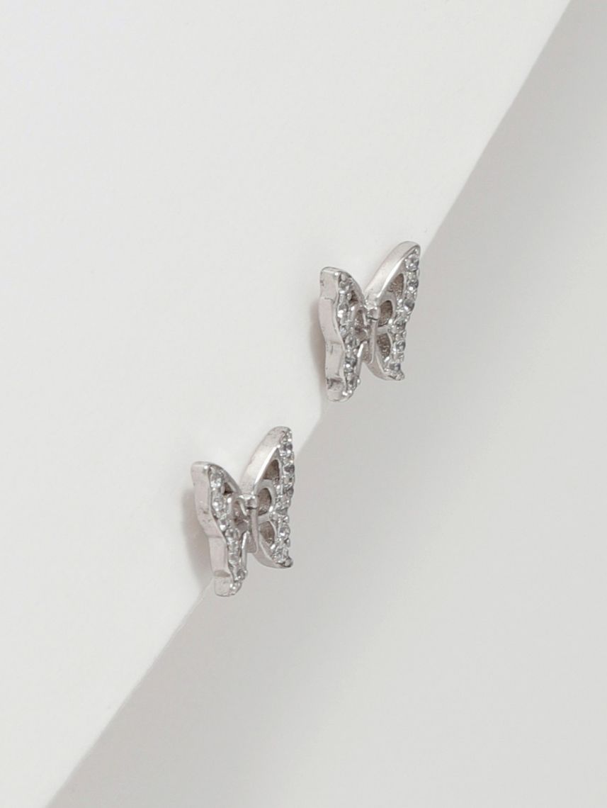 עגילי פרפר צמודים מכסף 925