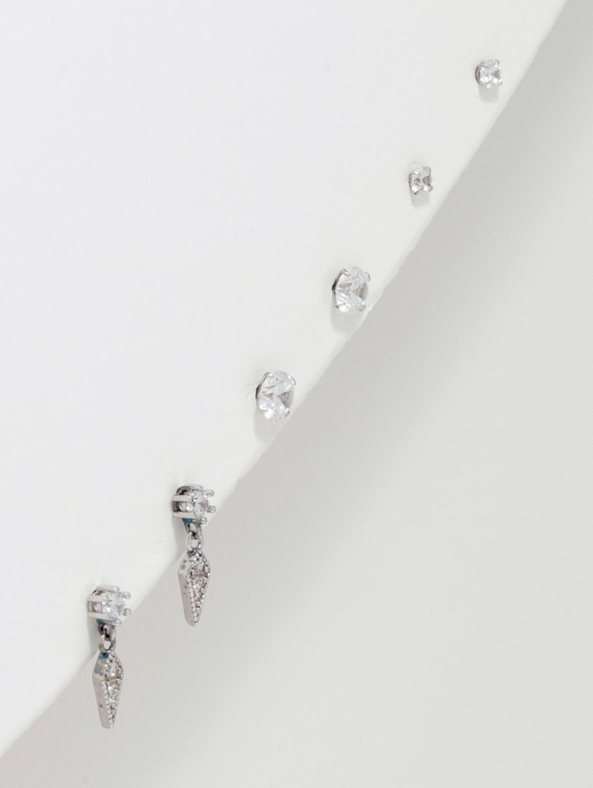 סט 3 עגילים צמודים מכסף 925