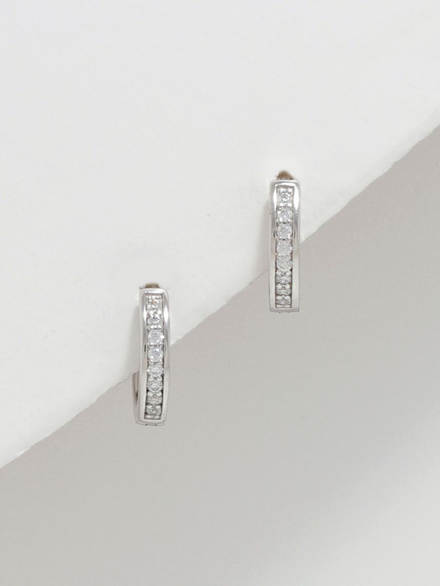 עגילי חישוק משובצים מכסף 925