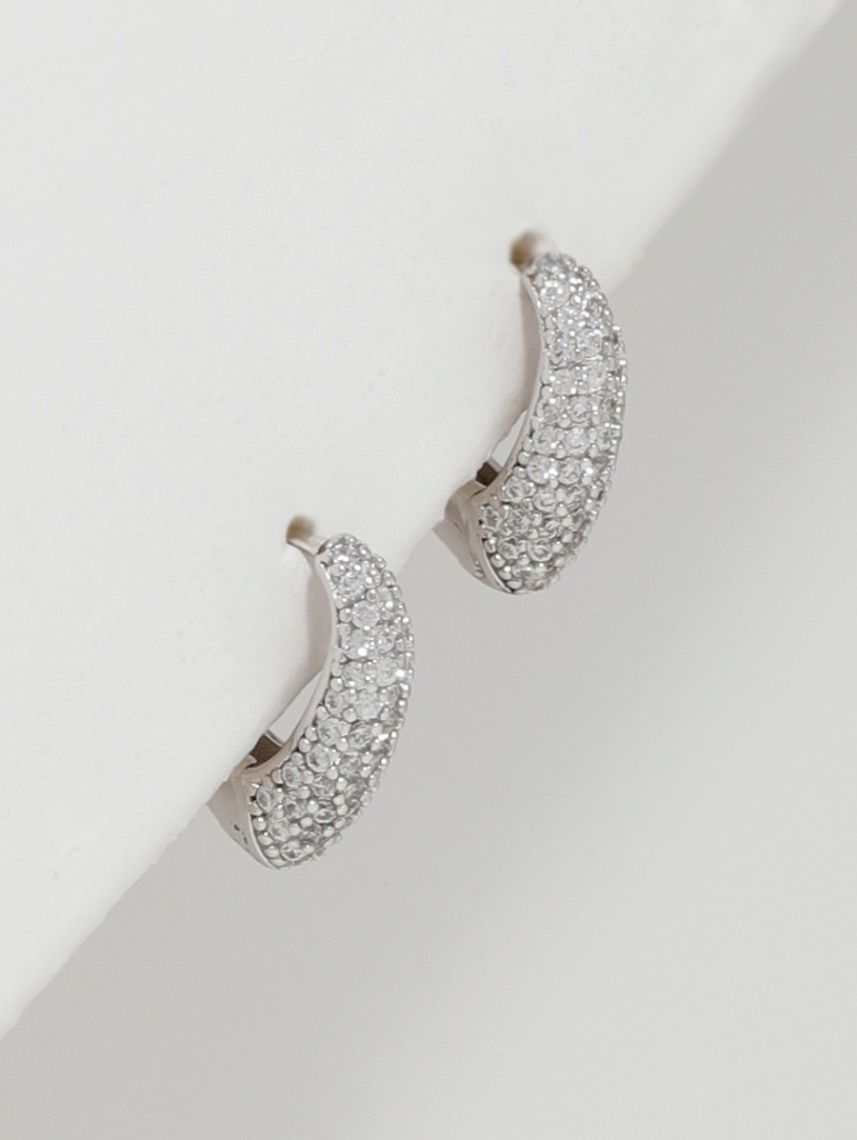 עגילי חישוק משובצים מכסף 925