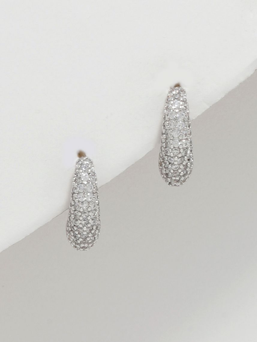 עגילי חישוק משובצים מכסף 925