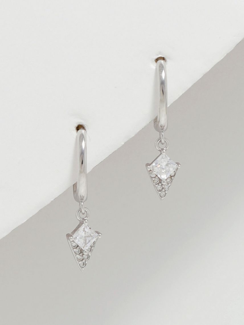 עגילים כסף 925 משובצים