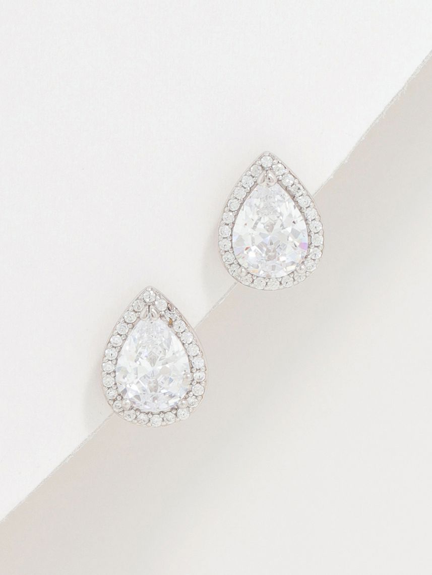 עגילי טיפה משובצים מכסף 925