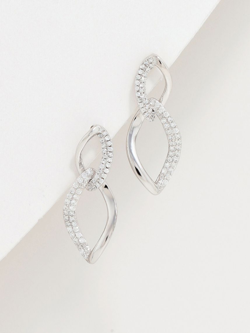 עגילים ארוכים משובצים מכסף 925