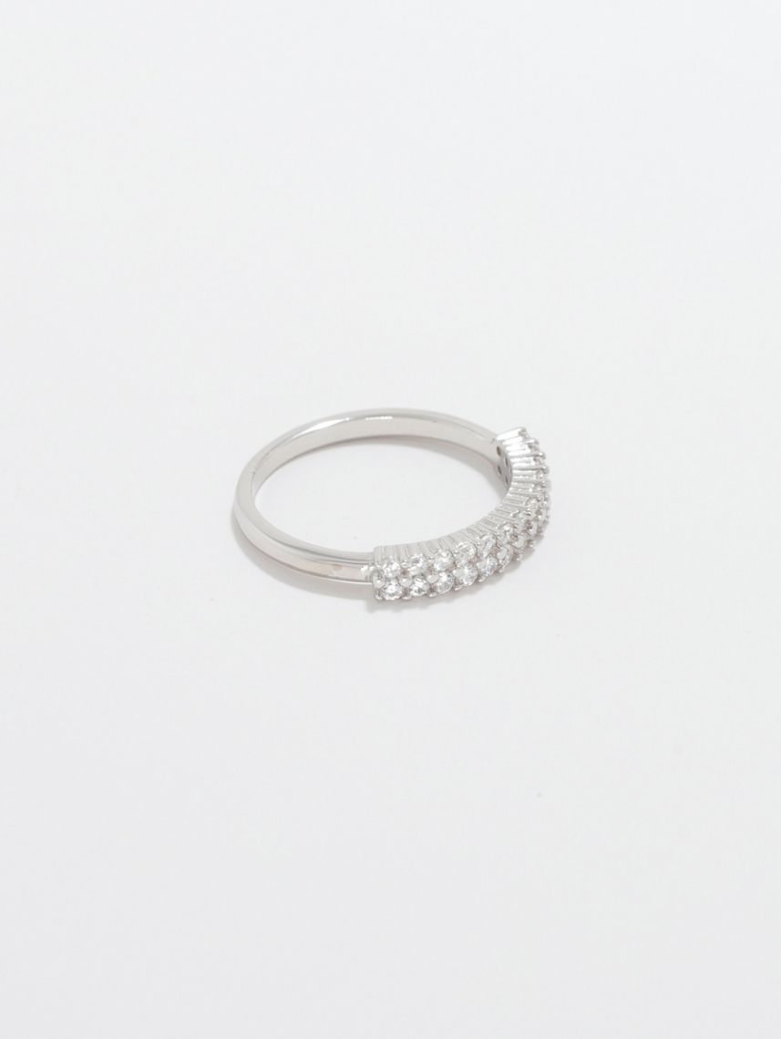 טבעת כסף 925 משובצת