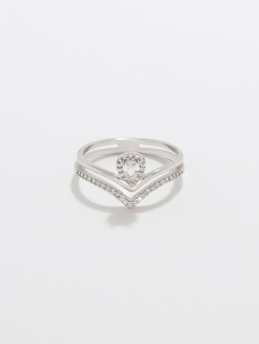 טבעת כסף 925 כפולה