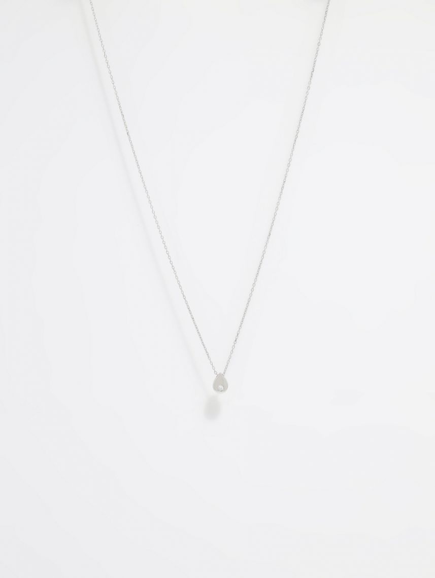 שרשרת טיפה משובצת מכסף 925