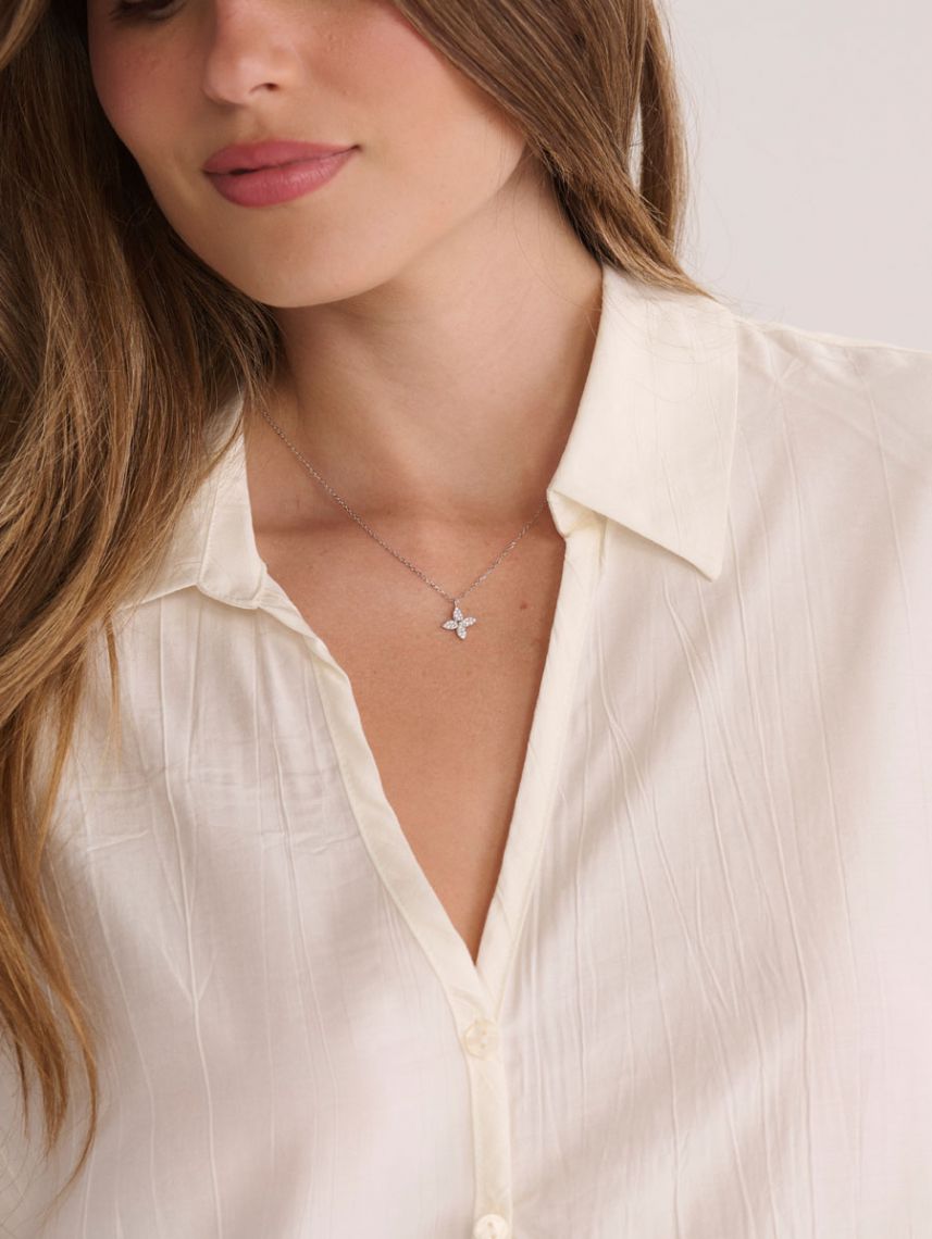 שרשרת עם תליון פרח מכסף 925