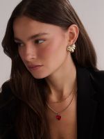 עגילי לב מעוצבים