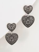 עגילי לבבות כפולים