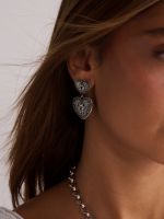 עגילי לבבות כפולים