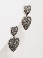 עגילי לבבות כפולים