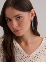 עגילי לב ארוכים