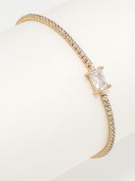 צמיד טניס משובץ בציפוי זהב 14K