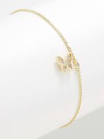 צמיד פרפר משובץ בציפוי זהב 14K