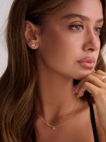 עגילי פרפר משובצים בציפוי זהב 14K