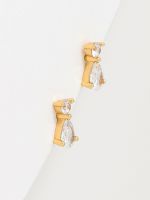 עגילי זירקונים צמודים בציפוי זהב 14K