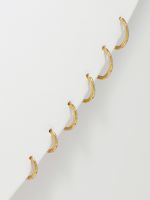 סט 3 עגילי חישוק בציפוי זהב 14K