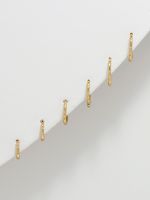 סט 3 עגילי חישוק בציפוי זהב 14K