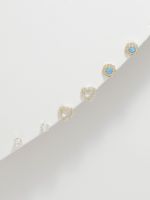 סט 3 זוגות עגילים צמודים בציפוי זהב 14K