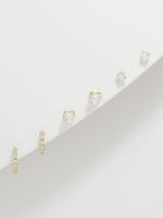 סט 3 זוגות עגילים צמודים בציפוי זהב 14K