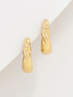 עגילי חישוק בציפוי זהב 14K