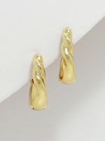 עגילי חישוק בציפוי זהב 14K