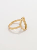 טבעת עיגול בציפוי זהב 14K